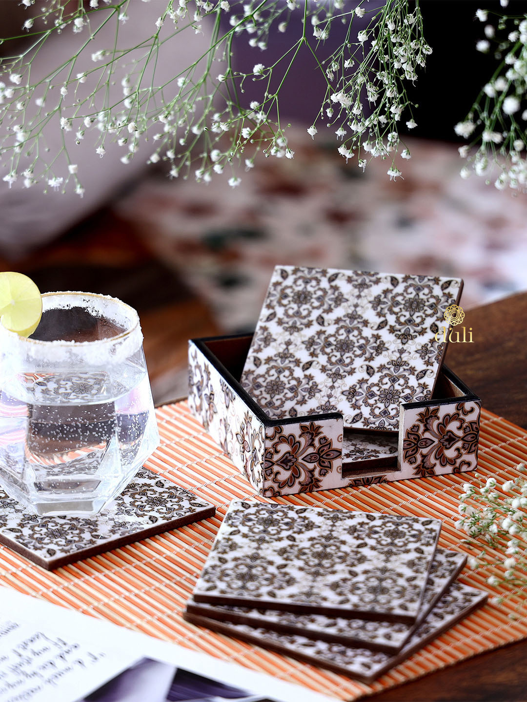 DULI Set Of 6 Printed Coasters, Brown
DULI Set Of 6 Printed Coasters, Brown