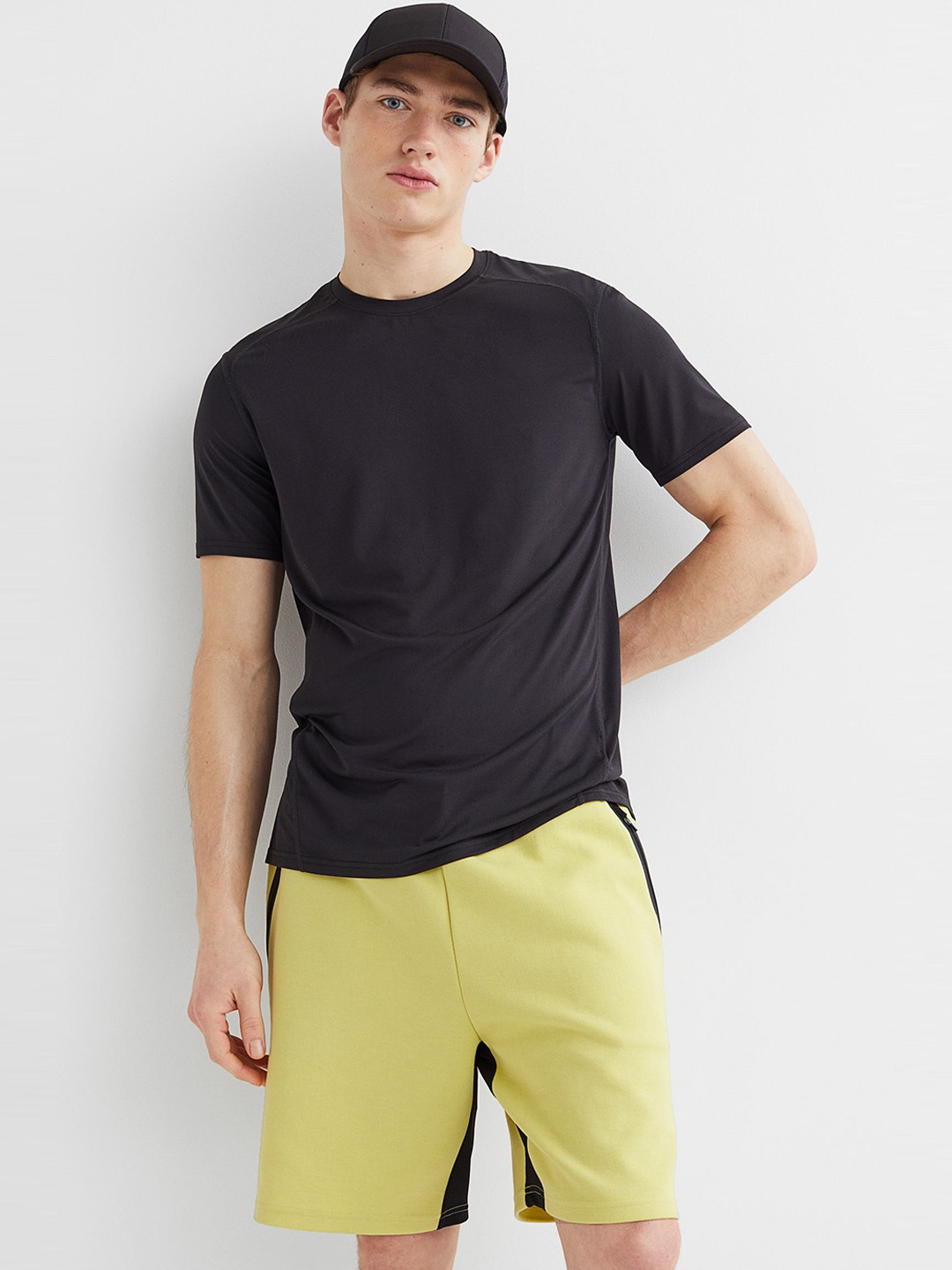 H&M Men Yellow Regular Fit Sports Shorts