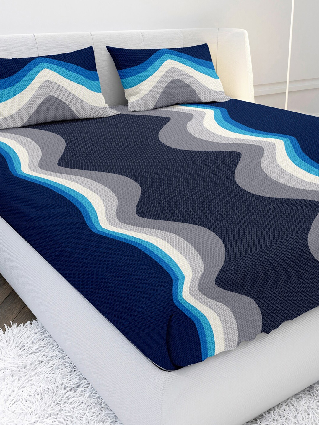 MAYFAIR HOMES LONDON Blue & Grey 210 TC King Geometric Cotton Bedsheet 2 Pillow Covers
MAYFAIR HOMES LONDON Blue & Grey 210 TC King Geometric Cotton Bedsheet 2 Pillow Covers