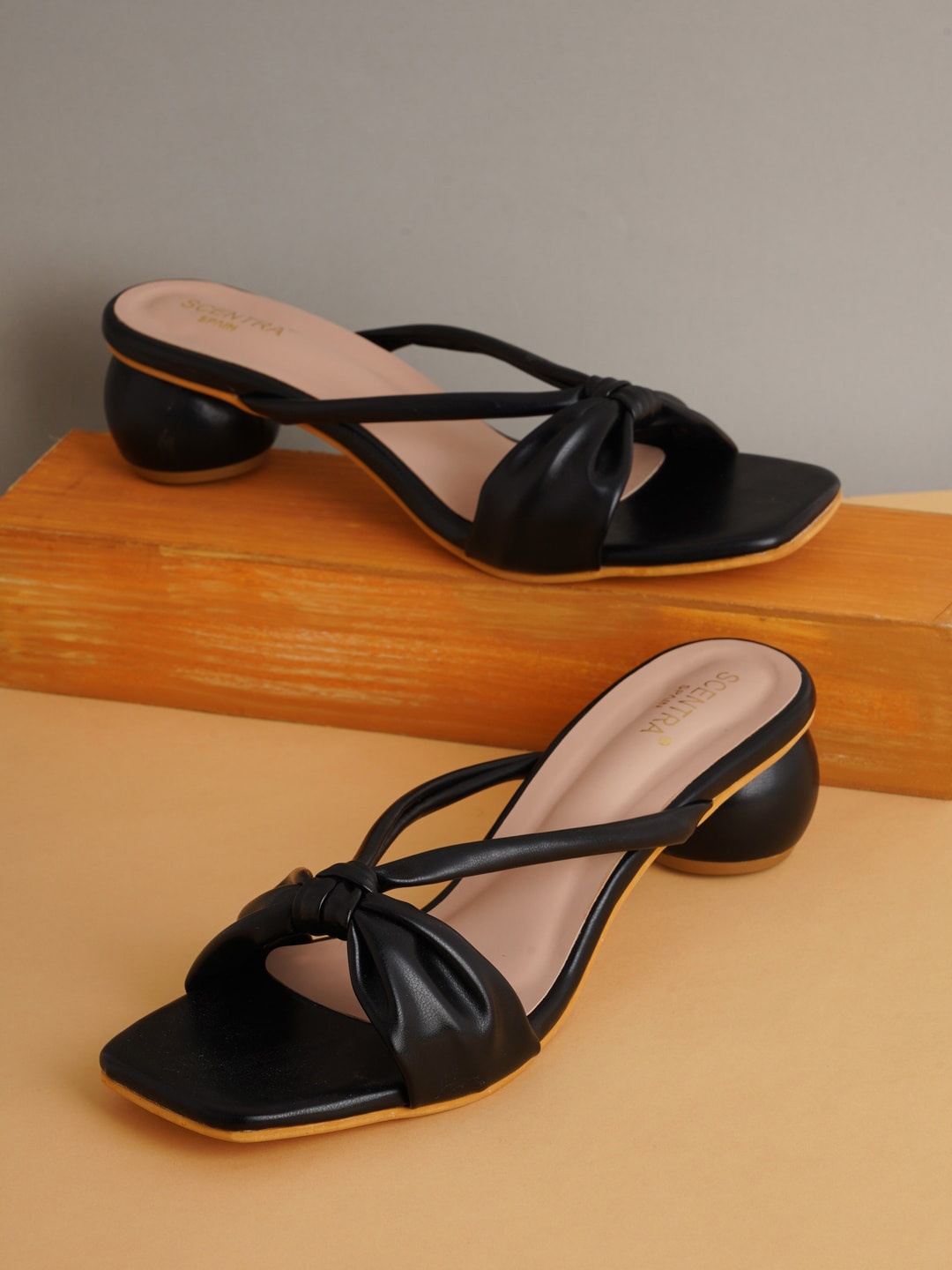 SCENTRA Women Black Block Heels