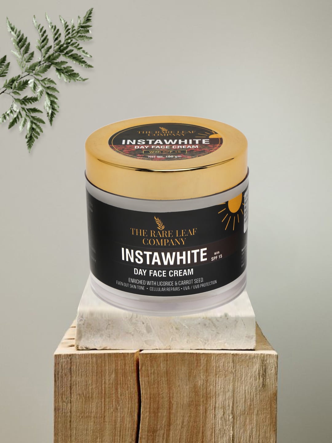 THE RARE LEAF COMPANY Instawhite Day Face Cream SPF 15 Sunscreen with Lotus 100 g, White
THE RARE LEAF COMPANY Instawhite Day Face Cream SPF 15 Sunscreen with Lotus 100 g, White