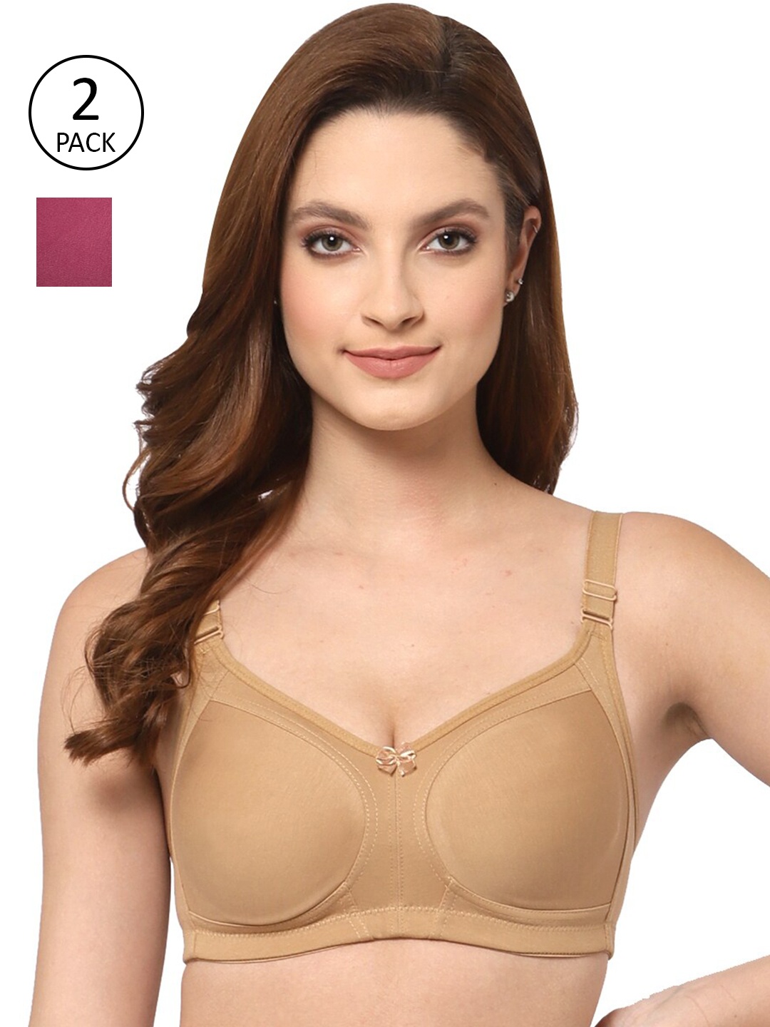 Floret Pack of 2 Non Padded Non-Wired Cotton Full Coverage Everyday Bra With Moulded Cups, Nude
Floret Pack of 2 Non Padded Non-Wired Cotton Full Coverage Everyday Bra With Moulded Cups, Nude