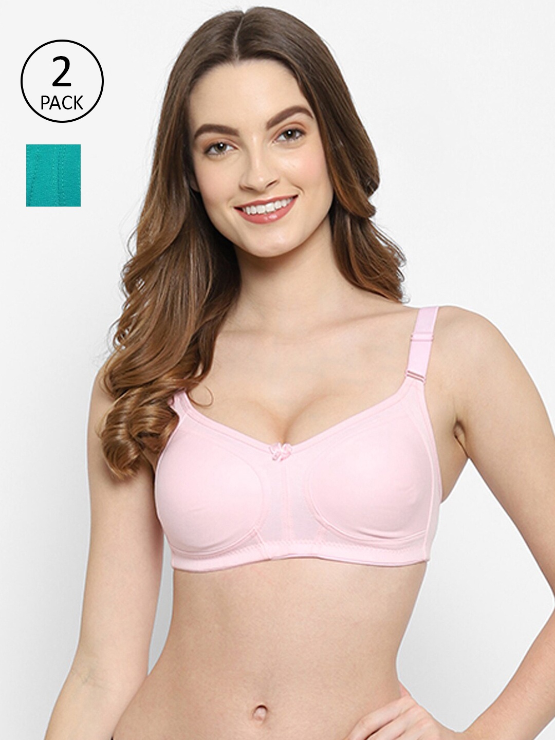 Floret Pack of 2 Non Padded Non-Wired Cotton Full Coverage Everyday Bra With Moulded Cups, Pink
Floret Pack of 2 Non Padded Non-Wired Cotton Full Coverage Everyday Bra With Moulded Cups, Pink