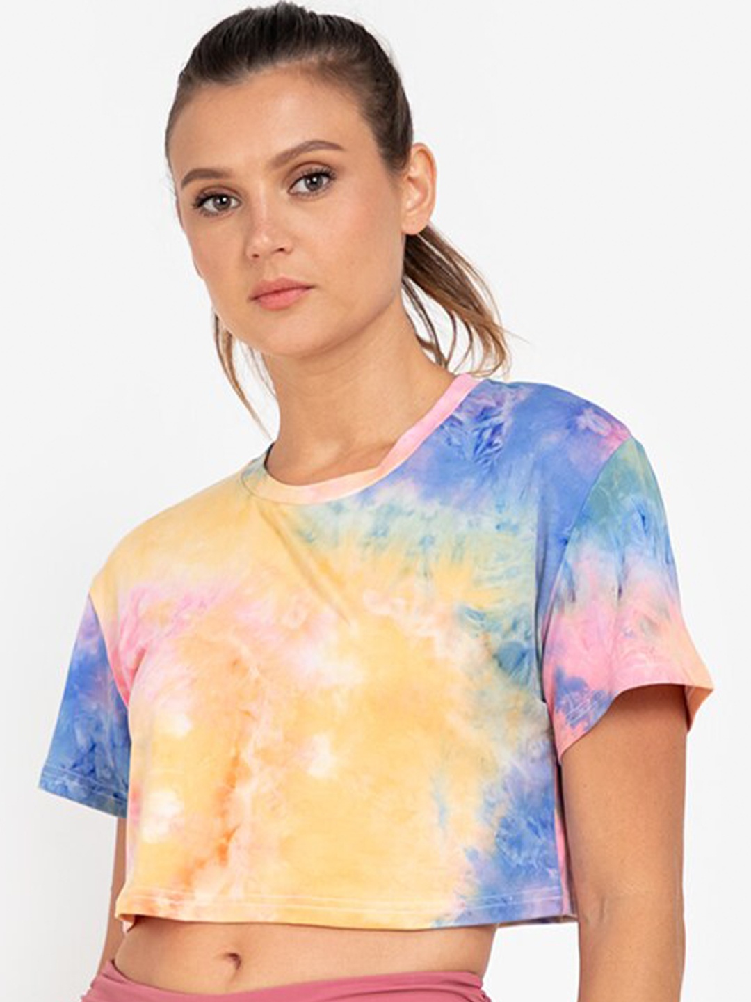 ZALORA ACTIVE Multicoloured Tie and Dye Print Round Neck Short Sleeves Polyester Crop Top, Multi
ZALORA ACTIVE Multicoloured Tie and Dye Print Round Neck Short Sleeves Polyester Crop Top, Multi