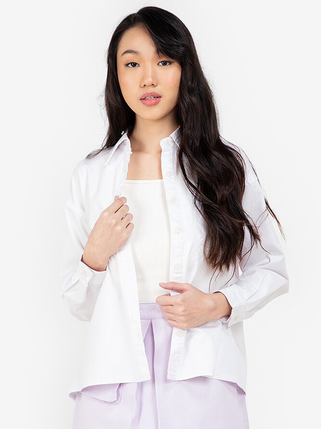 ZALORA BASICS White Shirt Style Top