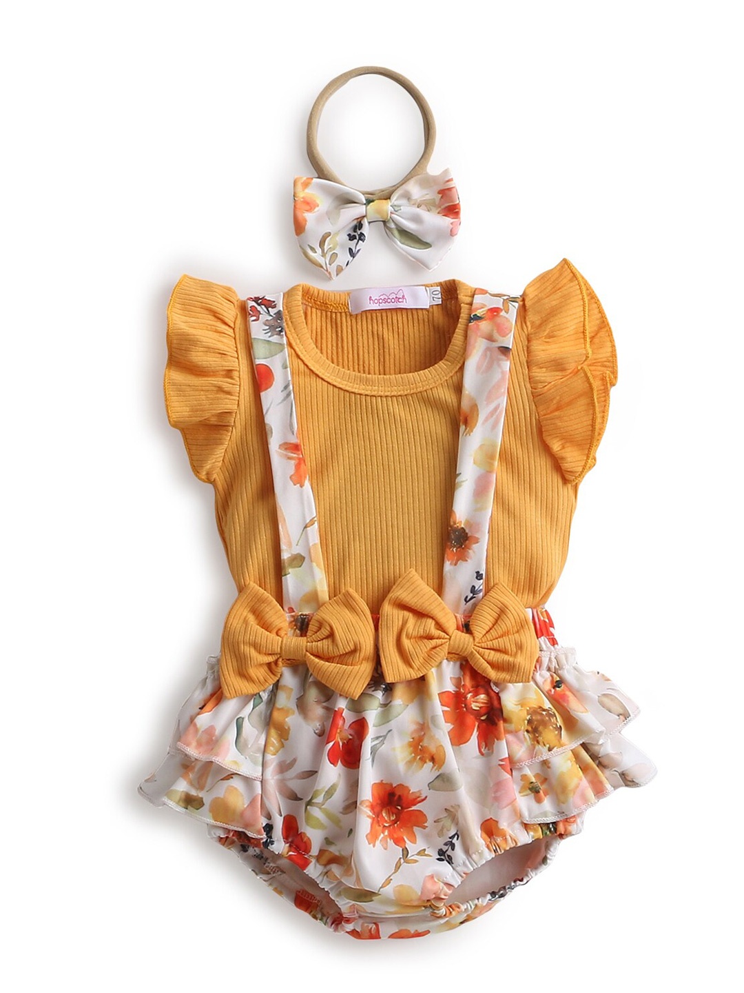 Hopscotch Girls Orange & White Printed Cotton Blend Top & Skirt Clothing Set & Hair Band
Hopscotch Girls Orange & White Printed Cotton Blend Top & Skirt Clothing Set & Hair Band