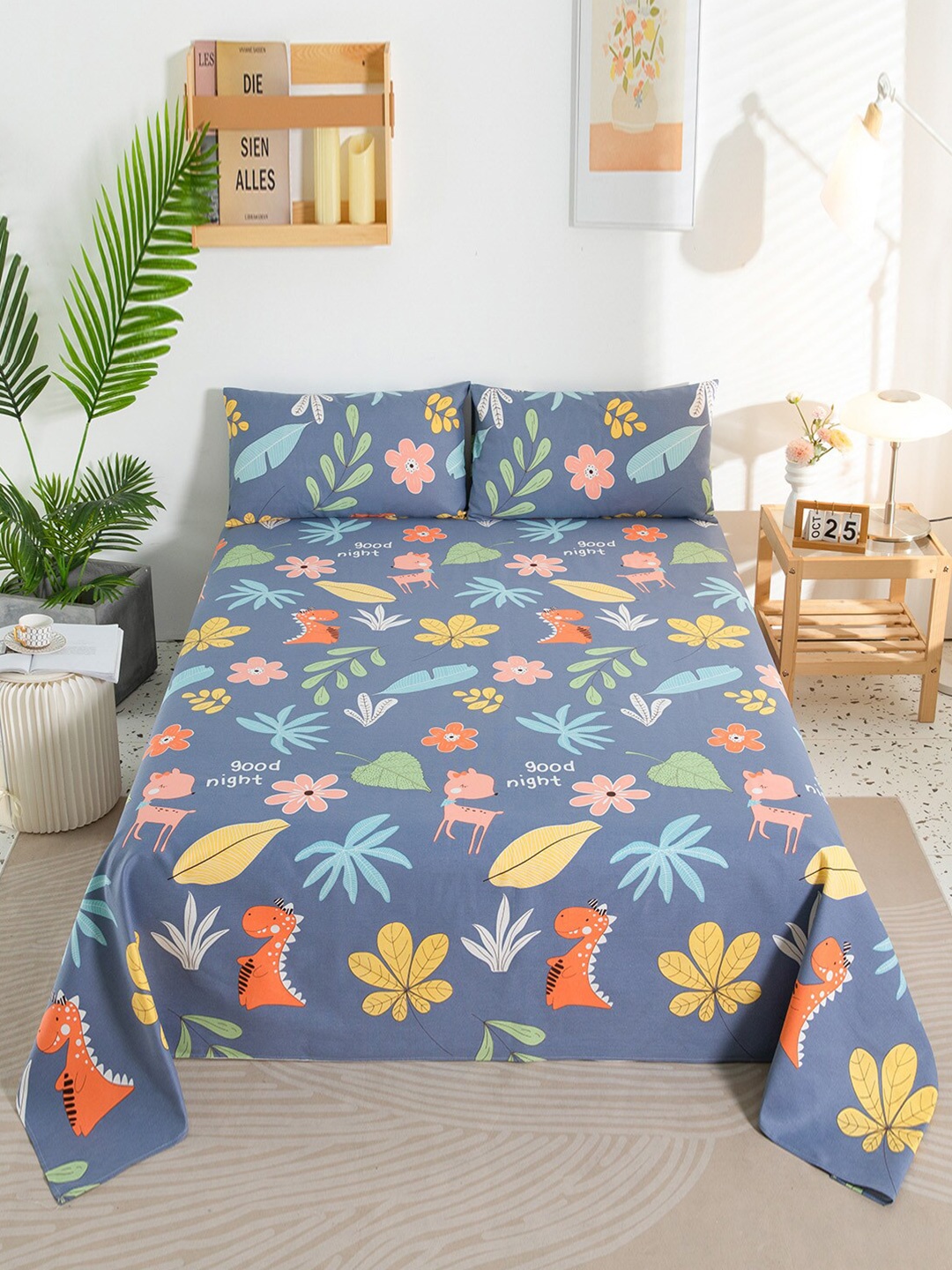 JC Collection Grey & Yellow Conversational 144 TC King Bedsheet with 2 Pillow Covers
JC Collection Grey & Yellow Conversational 144 TC King Bedsheet with 2 Pillow Covers
