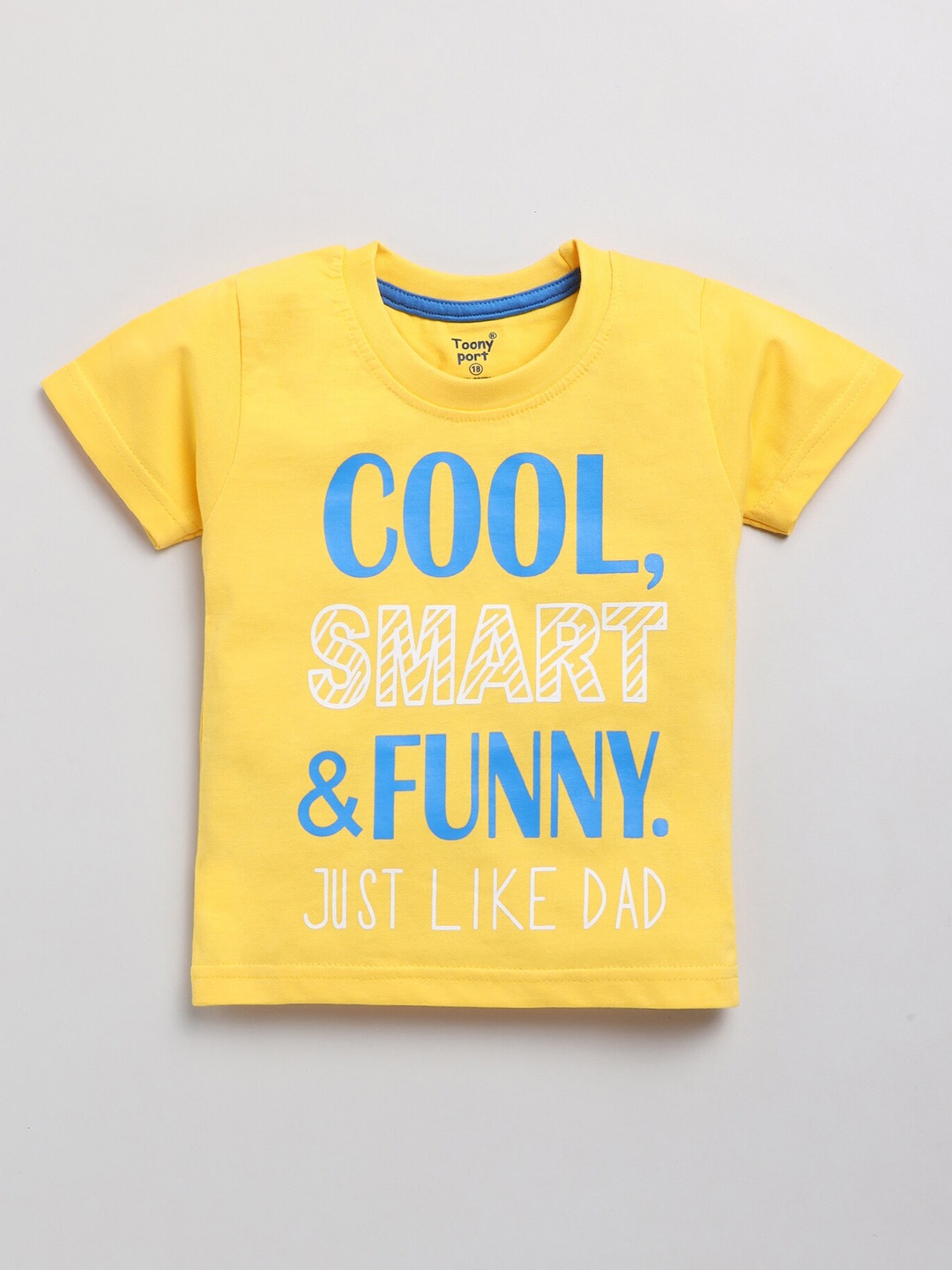 Toonyport Boys Yellow Typography Printed T-shirt