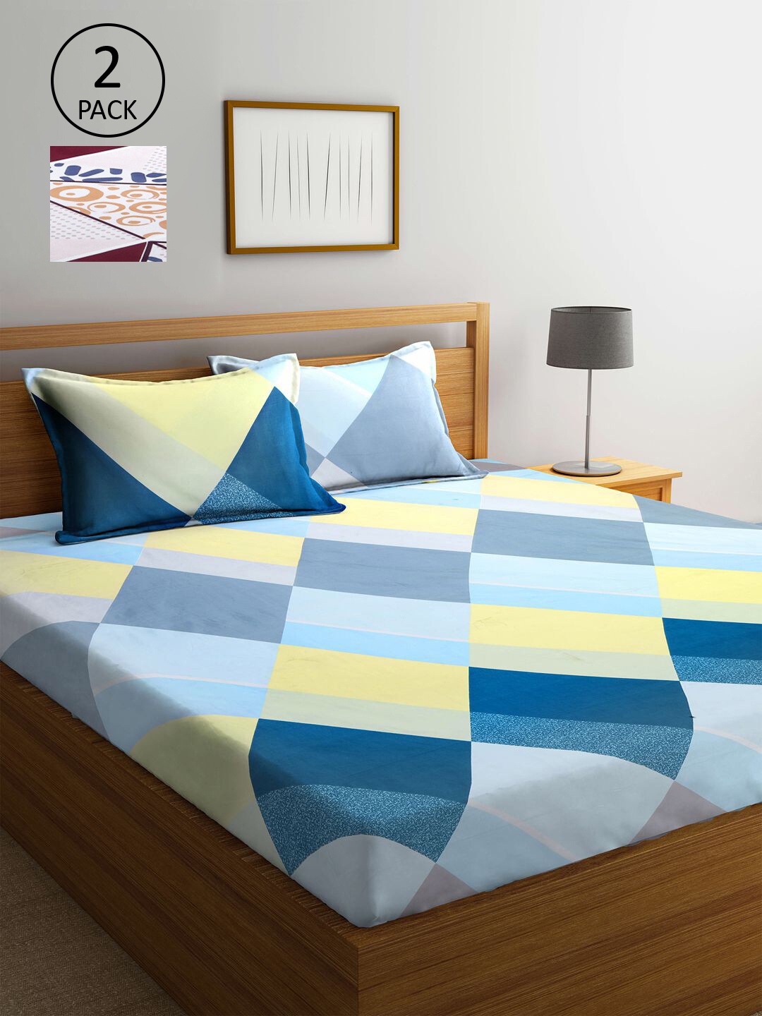 KLOTTHE Multicoloured 210 TC Printed Set of 2 King Cotton Bedsheet with 4 Pillow Covers, Multi
KLOTTHE Multicoloured 210 TC Printed Set of 2 King Cotton Bedsheet with 4 Pillow Covers, Multi