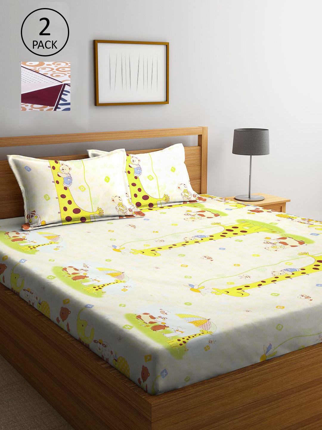 KLOTTHE Yellow & Blue Cartoon Characters 210 TC 2 King Bedsheet with 4 Pillow Covers
KLOTTHE Yellow & Blue Cartoon Characters 210 TC 2 King Bedsheet with 4 Pillow Covers
