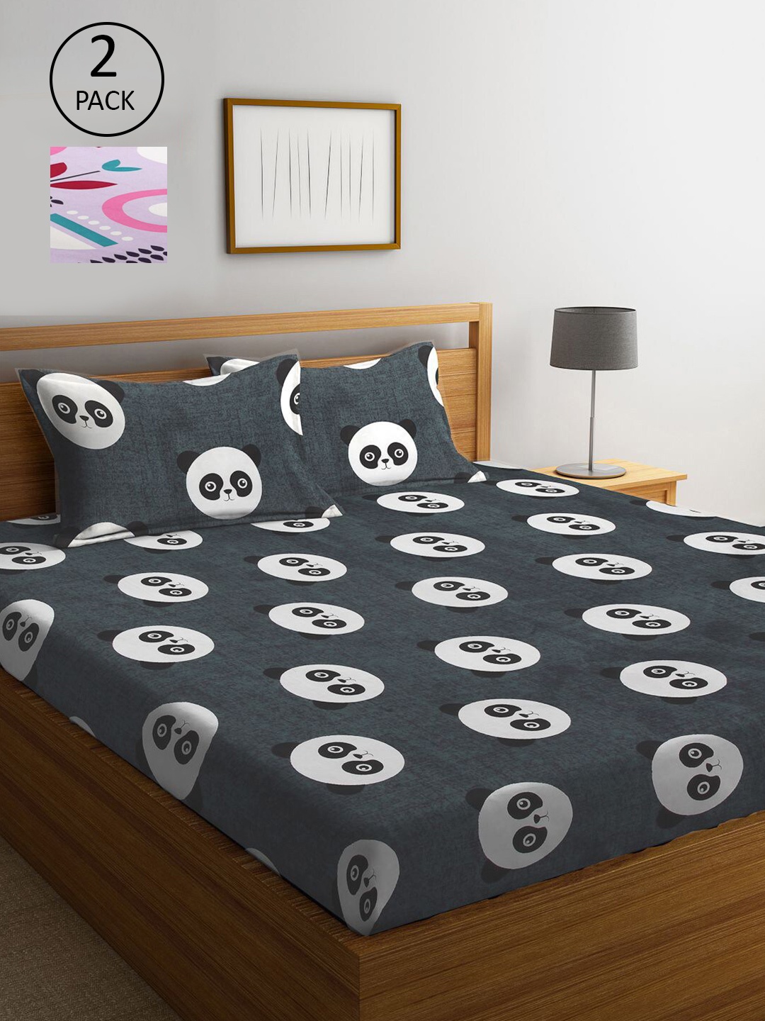 KLOTTHE Grey & Lavender Cartoon Characters 210 TC 2 King Bedsheet with 4 Pillow Covers
KLOTTHE Grey & Lavender Cartoon Characters 210 TC 2 King Bedsheet with 4 Pillow Covers