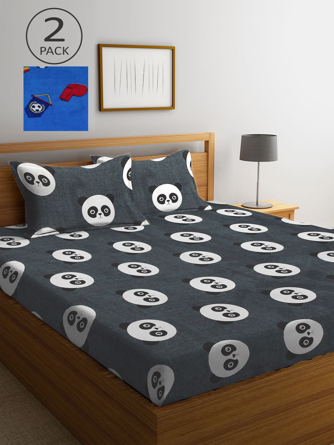 KLOTTHE Blue & Charcoal Cartoon Characters 210 TC 2 King Bedsheets with 4 Pillow Covers
KLOTTHE Blue & Charcoal Cartoon Characters 210 TC 2 King Bedsheets with 4 Pillow Covers