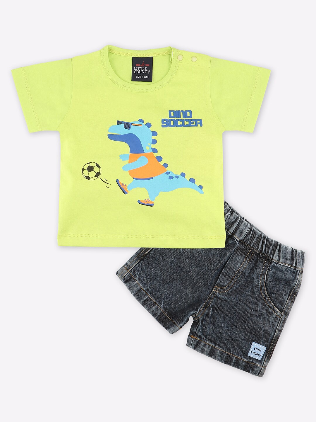 Little County Boys Fluorescent Green & Blue 2 Piece Printed Cotton Blend Clothing Set
Little County Boys Fluorescent Green & Blue 2 Piece Printed Cotton Blend Clothing Set