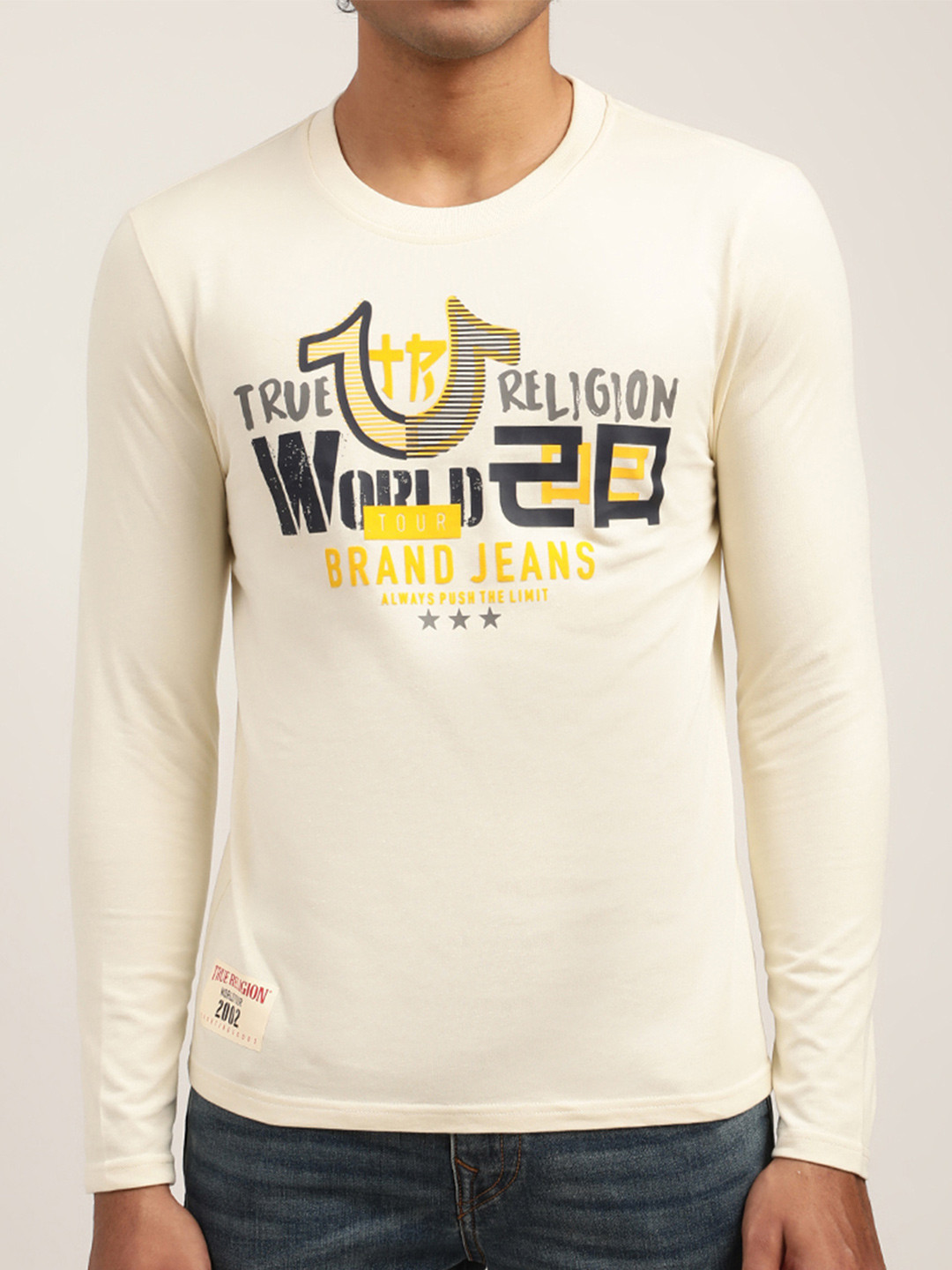 True Religion Men Off White Typography Printed T-shirt 
True Religion Men Off White Typography Printed T-shirt