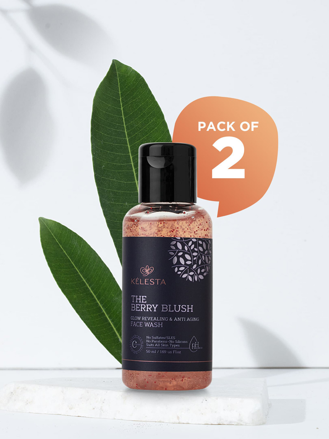 KELESTA Set of 2 The Berry Blush Glow Revealing & Anti Aging Face Washes - 50ml each, Black
KELESTA Set of 2 The Berry Blush Glow Revealing & Anti Aging Face Washes - 50ml each, Black