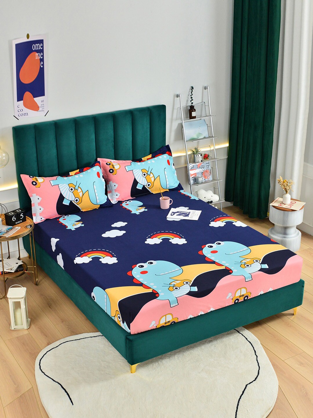 JC HOME Multicoloured Cartoon Printed 160 TC Single Bedsheet with 1 Pillow Covers, Multi
JC HOME Multicoloured Cartoon Printed 160 TC Single Bedsheet with 1 Pillow Covers, Multi