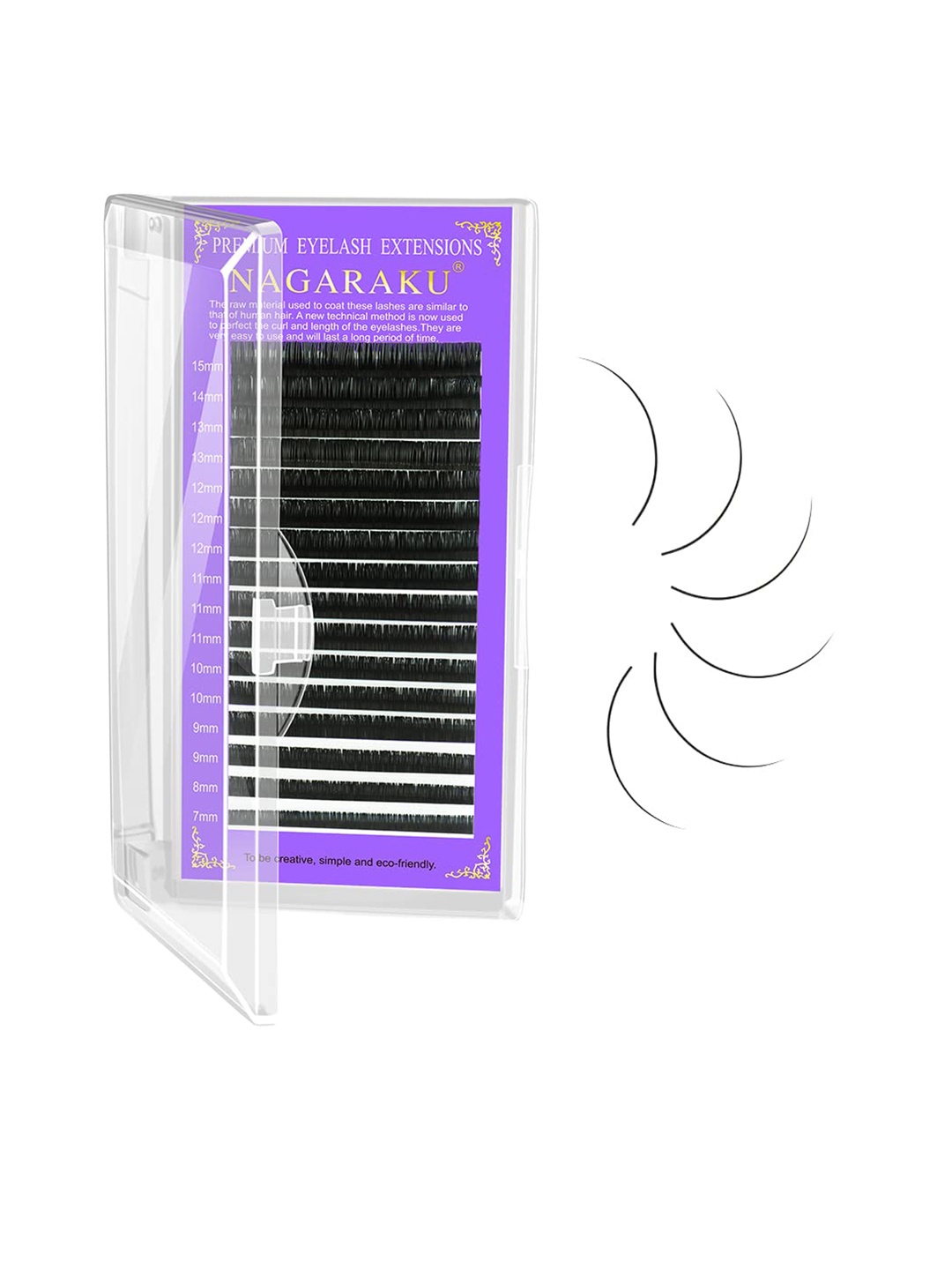 NAGARAKU Individual Premium Classic Matte Synthetic 16 Rows Eyelash Extensions - Curl C, Black
NAGARAKU Individual Premium Classic Matte Synthetic 16 Rows Eyelash Extensions - Curl C, Black