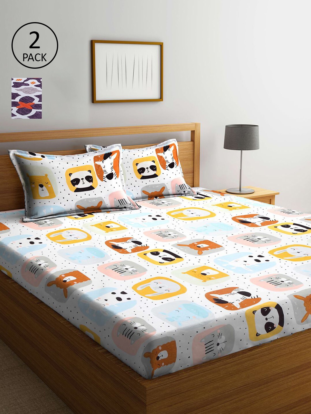 KLOTTHE White & Grey Cartoon Characters 210 TC 2 King Bedsheets with 4 Pillow Covers
KLOTTHE White & Grey Cartoon Characters 210 TC 2 King Bedsheets with 4 Pillow Covers