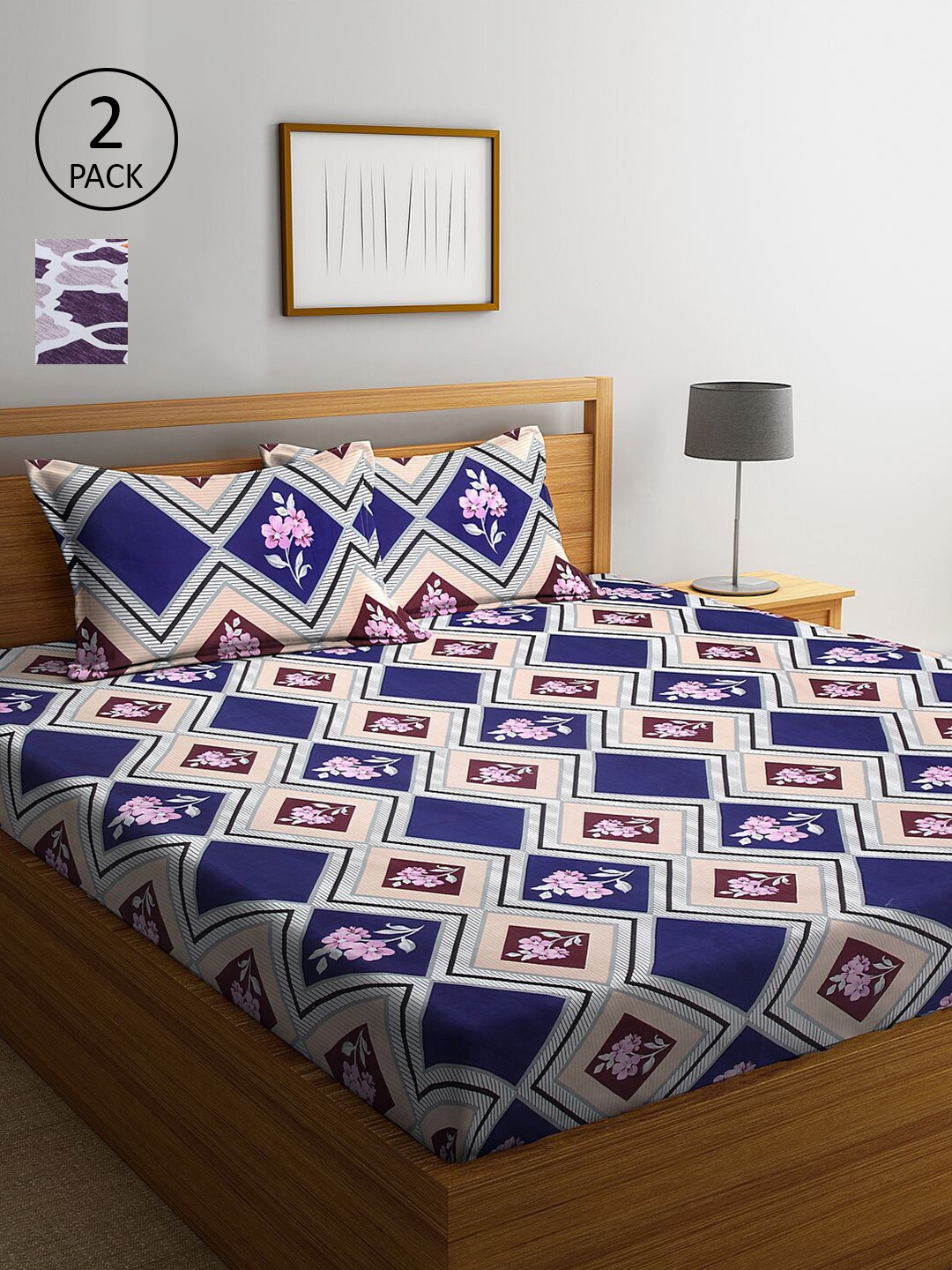 KLOTTHE Multicoloured Floral 210 TC Set Of 2 King Bedsheet with 4 Pillow Covers, Multi
KLOTTHE Multicoloured Floral 210 TC Set Of 2 King Bedsheet with 4 Pillow Covers, Multi