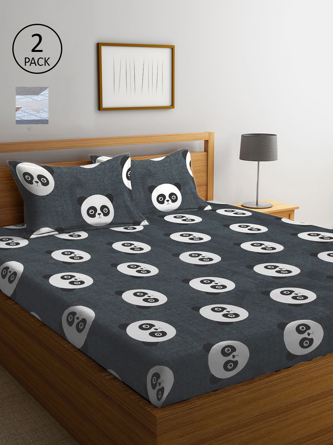KLOTTHE Grey & Blue Cartoon Characters 210 TC Set Of 2 King Bedsheet with 4 Pillow Covers
KLOTTHE Grey & Blue Cartoon Characters 210 TC Set Of 2 King Bedsheet with 4 Pillow Covers