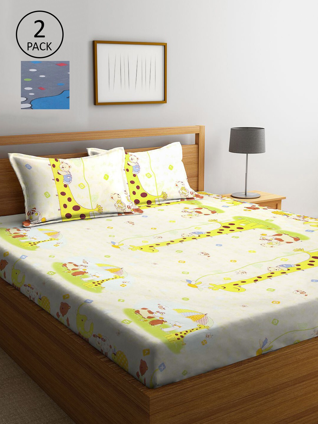 KLOTTHE Yellow & Grey Cartoon Characters 210 TC 2 King Bedsheets with 4 Pillow Covers
KLOTTHE Yellow & Grey Cartoon Characters 210 TC 2 King Bedsheets with 4 Pillow Covers