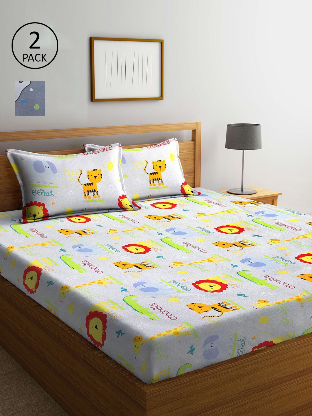KLOTTHE Grey & White Cartoon Characters 210 TC 2 King Bedsheets with 4 Pillow Covers
KLOTTHE Grey & White Cartoon Characters 210 TC 2 King Bedsheets with 4 Pillow Covers