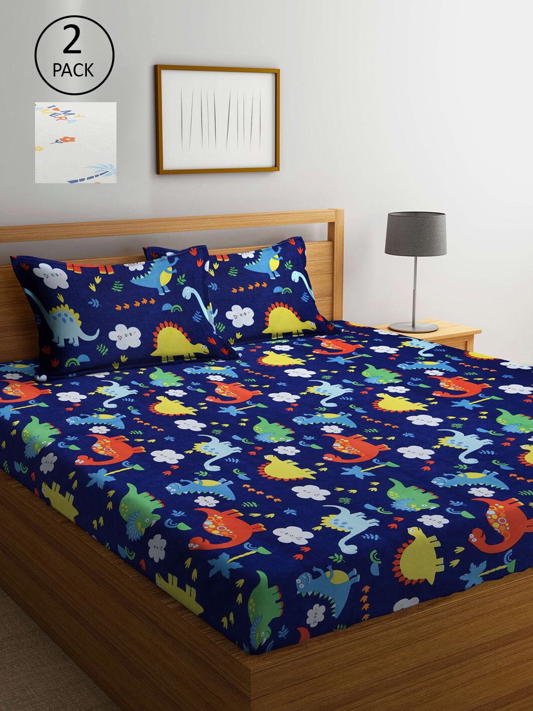 KLOTTHE Blue & Green Cartoon Characters 210 TC Set Of 2 King Bedsheet with 4 Pillow Covers
KLOTTHE Blue & Green Cartoon Characters 210 TC Set Of 2 King Bedsheet with 4 Pillow Covers