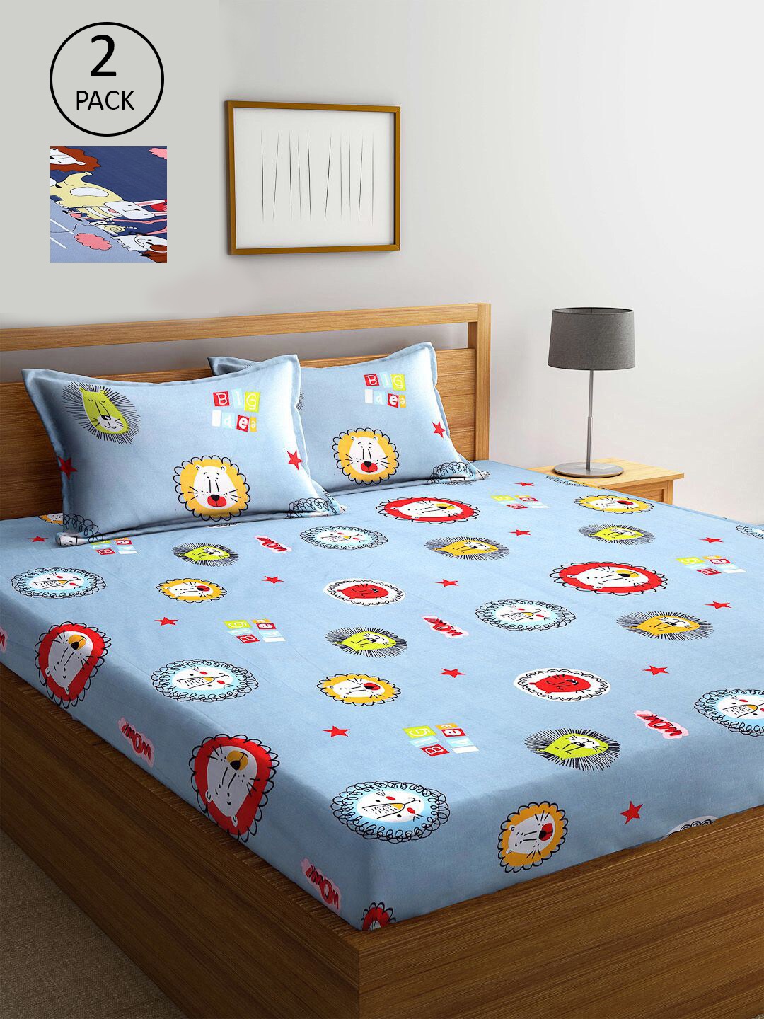 KLOTTHE Multi Coloured 210 TC Printed Set of 2 King Cotton Bedsheet with 4 Pillow Covers
KLOTTHE Multi Coloured 210 TC Printed Set of 2 King Cotton Bedsheet with 4 Pillow Covers