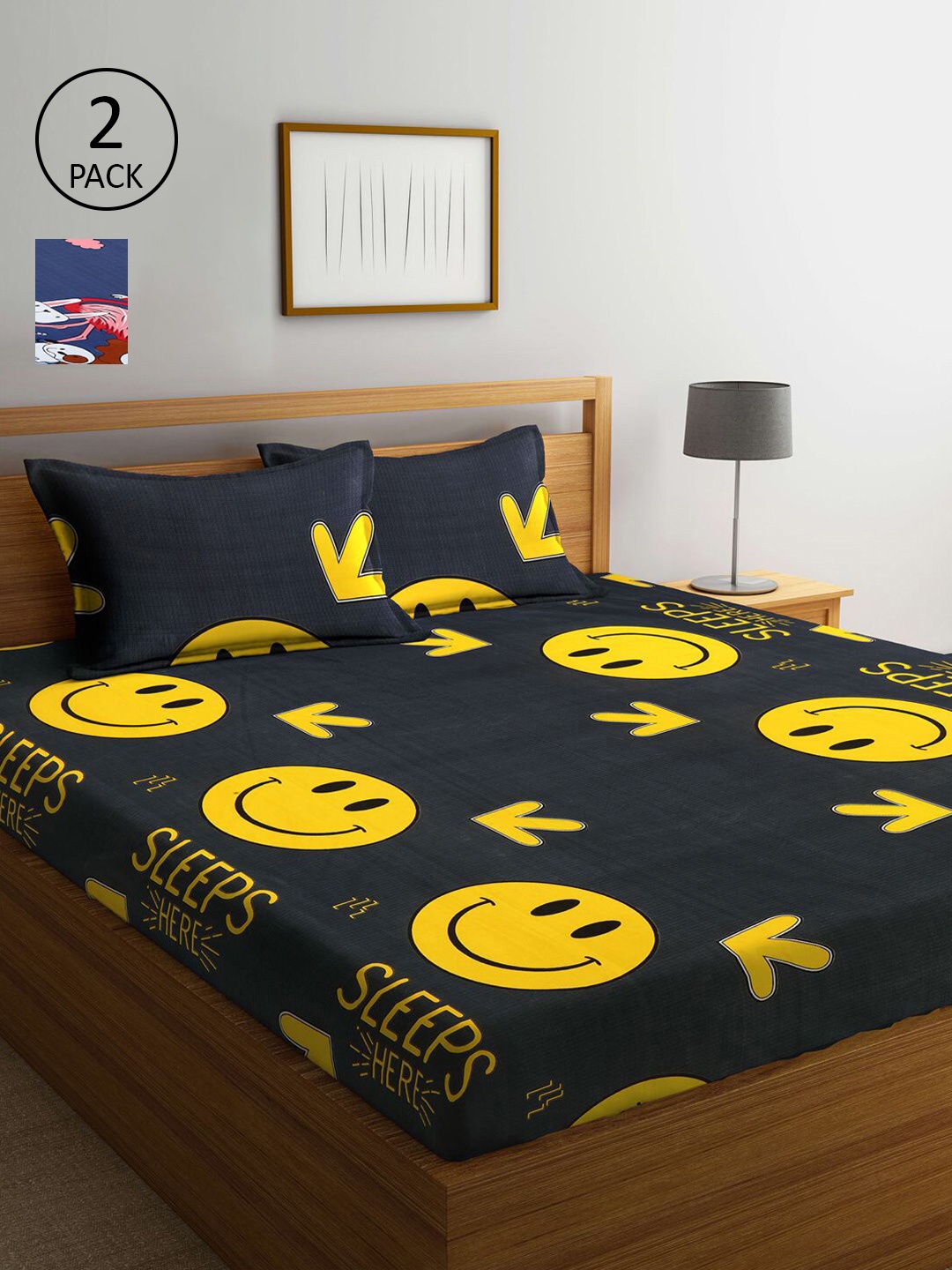 KLOTTHE Multi Coloured 210 TC Printed Set of 2 King Cotton Bedsheet with 4 Pillow Covers
KLOTTHE Multi Coloured 210 TC Printed Set of 2 King Cotton Bedsheet with 4 Pillow Covers