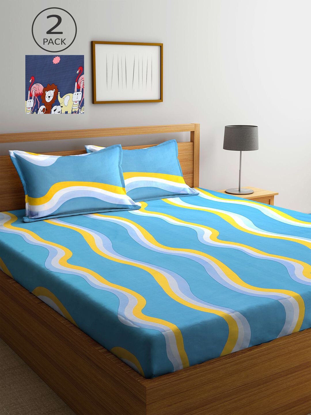 KLOTTHE Multi Coloured 210 TC Printed Set of 2 King Cotton Bedsheet with 4 Pillow Covers
KLOTTHE Multi Coloured 210 TC Printed Set of 2 King Cotton Bedsheet with 4 Pillow Covers