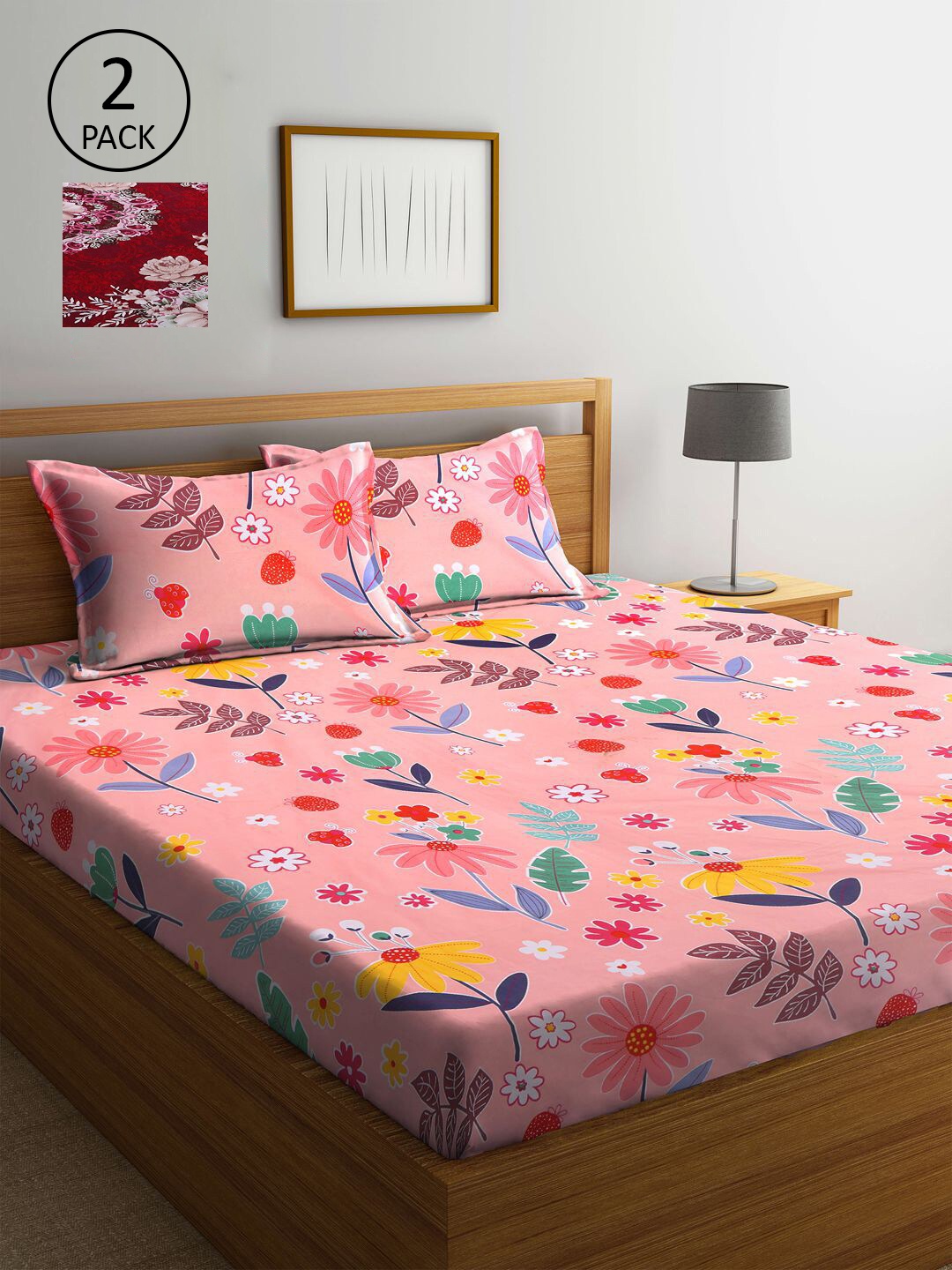 KLOTTHE Multi Coloured 210 TC Printed Set of 2 King Cotton Bedsheet with 4 Pillow Covers
KLOTTHE Multi Coloured 210 TC Printed Set of 2 King Cotton Bedsheet with 4 Pillow Covers
