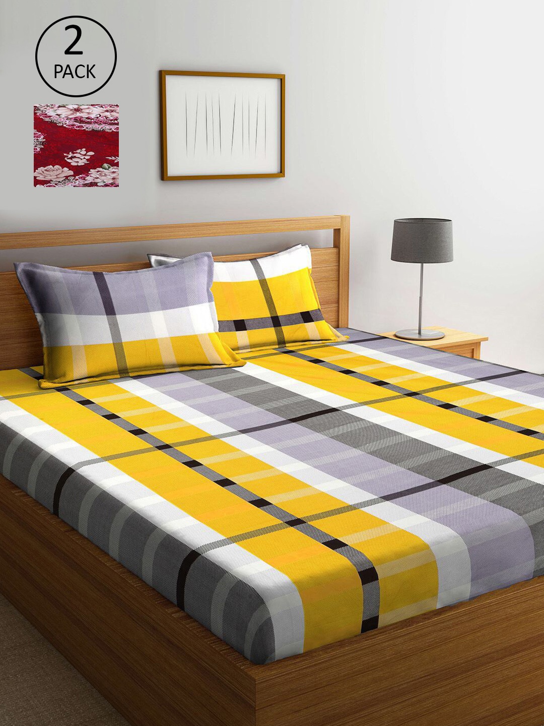 KLOTTHE Multi Coloured 210 TC Printed Set of 2 King Cotton Bedsheet with 4 Pillow Covers
KLOTTHE Multi Coloured 210 TC Printed Set of 2 King Cotton Bedsheet with 4 Pillow Covers