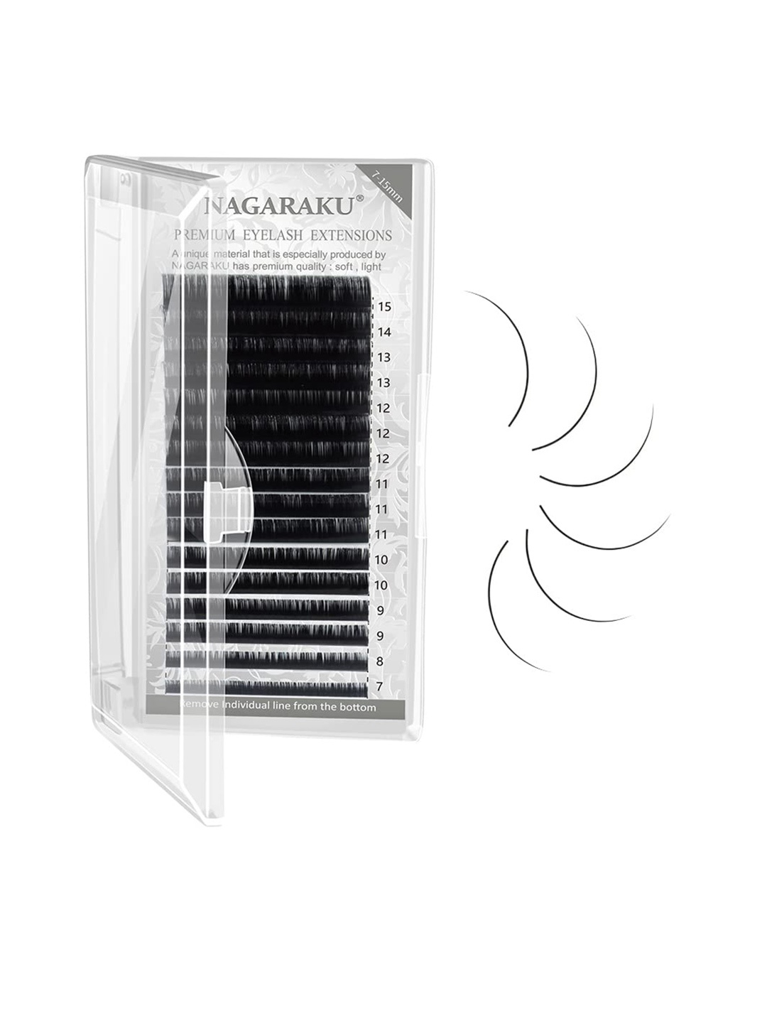 NAGARAKU Premium Classic Synthetics 16 Rows Tray 7-15mm False Eyelash Extensions - Curl B, Black
NAGARAKU Premium Classic Synthetics 16 Rows Tray 7-15mm False Eyelash Extensions - Curl B, Black