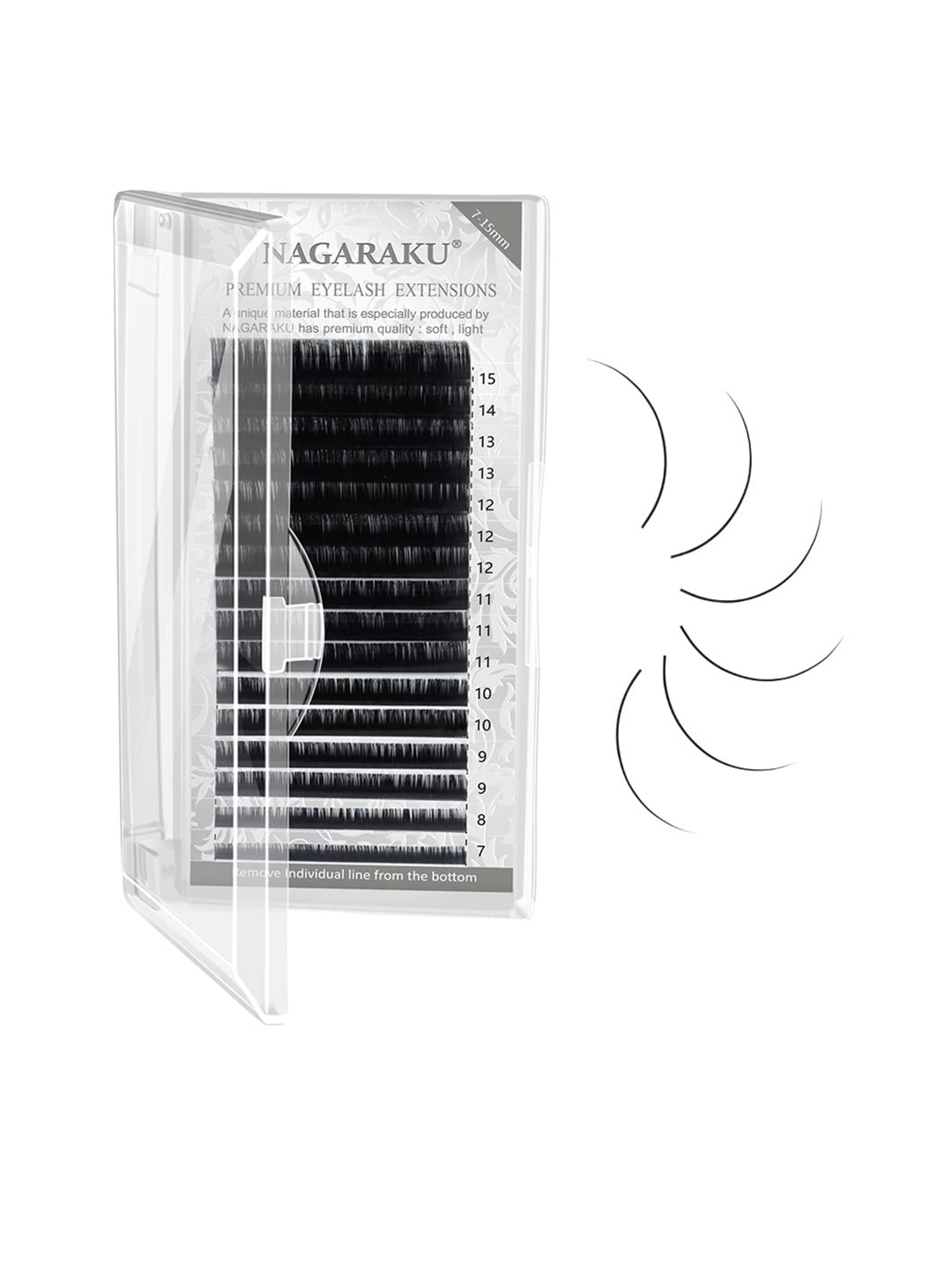 NAGARAKU Premium Classic 16 Rows Tray 7-15mm False Eyelash Extensions - Curl-D 0.25, Black
NAGARAKU Premium Classic 16 Rows Tray 7-15mm False Eyelash Extensions - Curl-D 0.25, Black