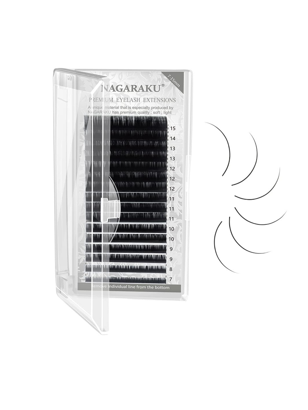 NAGARAKU Premium Classic 16 Rows Tray 7-15mm False Eyelash Extensions - Curl-LD 0.07, Black
NAGARAKU Premium Classic 16 Rows Tray 7-15mm False Eyelash Extensions - Curl-LD 0.07, Black