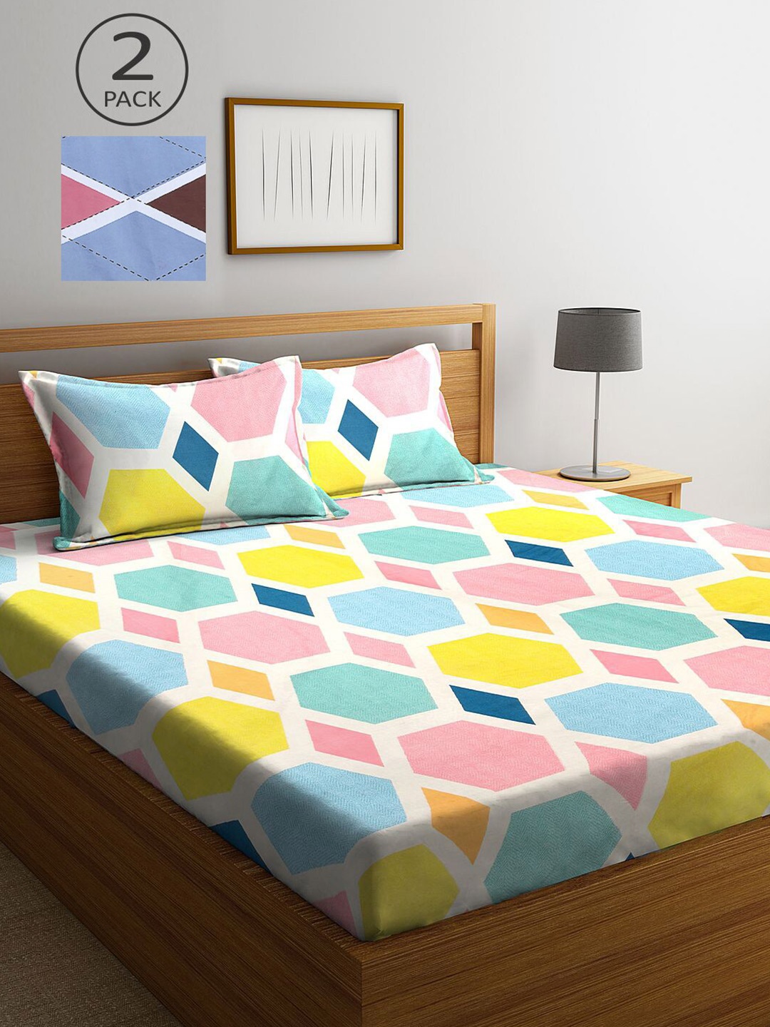 KLOTTHE Multi Color 210 TC Printed Set of 2 King Cotton Bedsheet with 4 Pillow Covers
KLOTTHE Multi Color 210 TC Printed Set of 2 King Cotton Bedsheet with 4 Pillow Covers