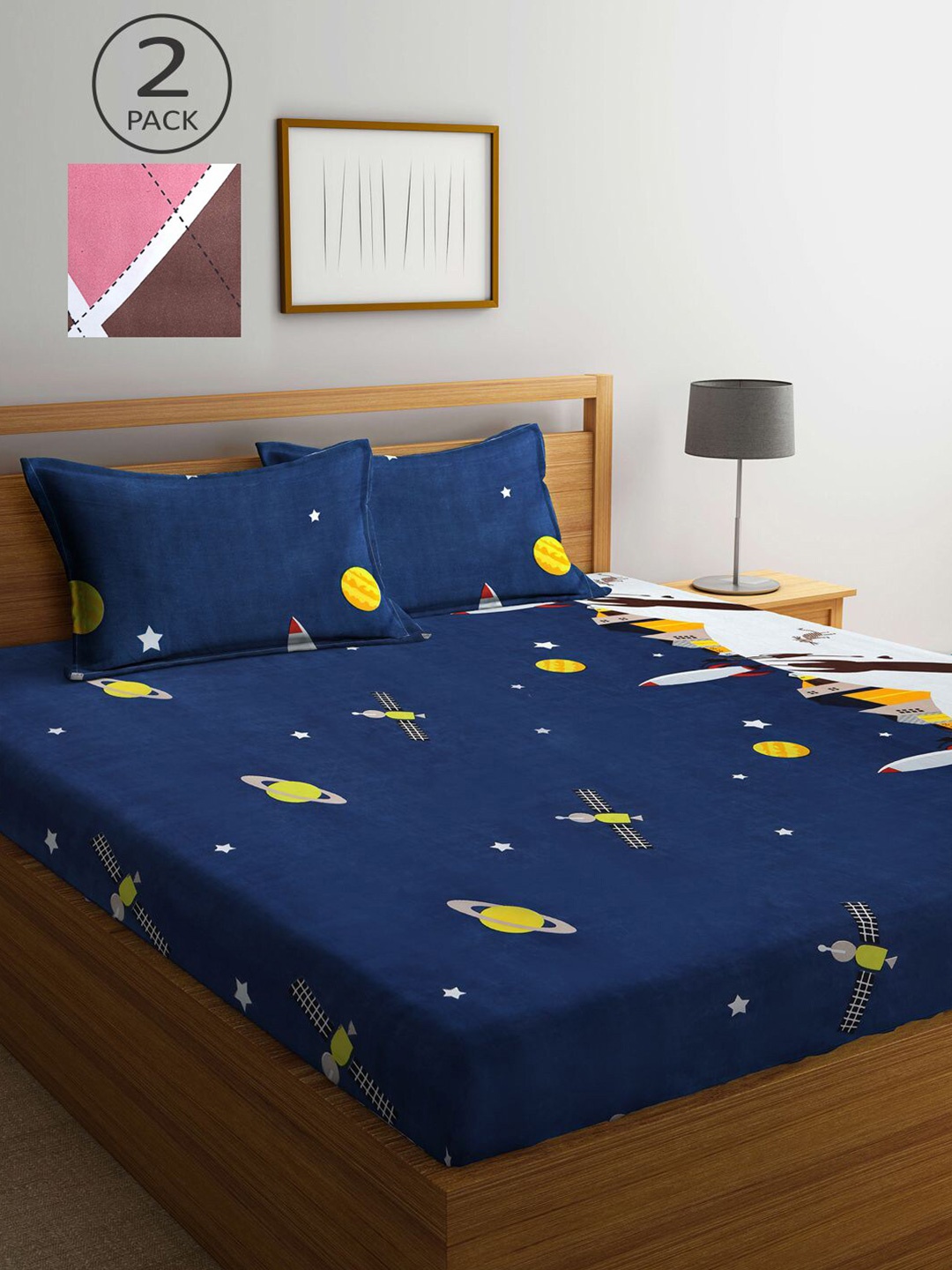 KLOTTHE MultiColor 210 TC Printed 2 King Cotton Bedsheet with 4 Pillow Covers, Multi
KLOTTHE MultiColor 210 TC Printed 2 King Cotton Bedsheet with 4 Pillow Covers, Multi