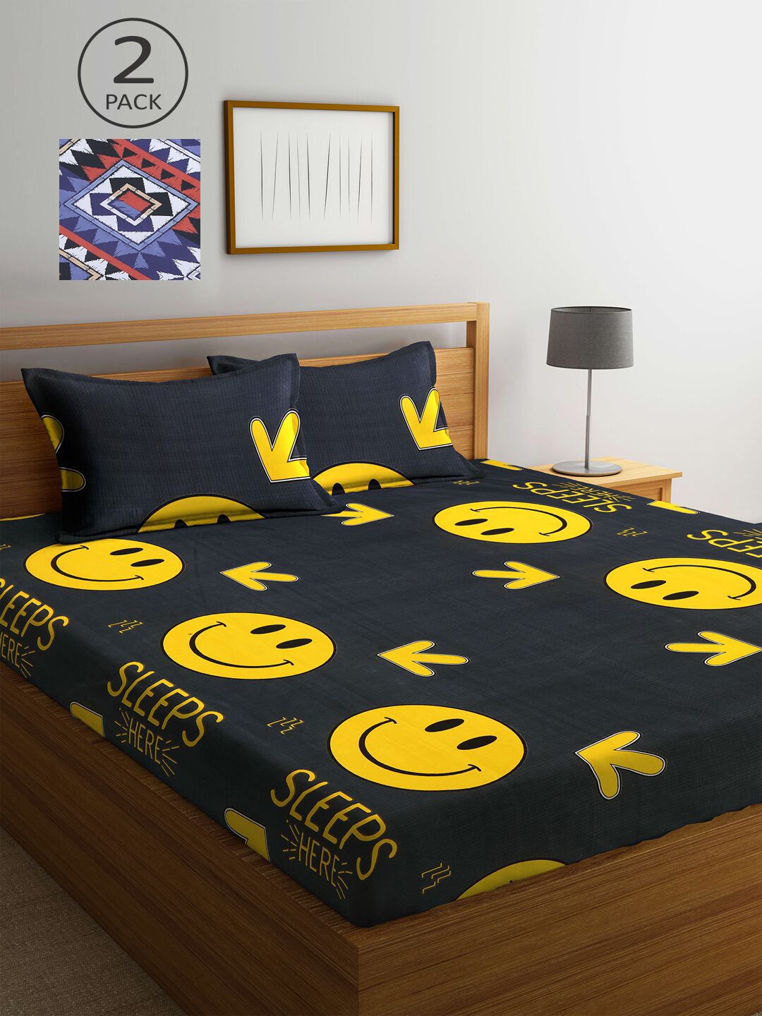 KLOTTHE Black & Blue Cartoon Characters 210 TC Set Of 2 King Bedsheet with 4 Pillow Covers
KLOTTHE Black & Blue Cartoon Characters 210 TC Set Of 2 King Bedsheet with 4 Pillow Covers