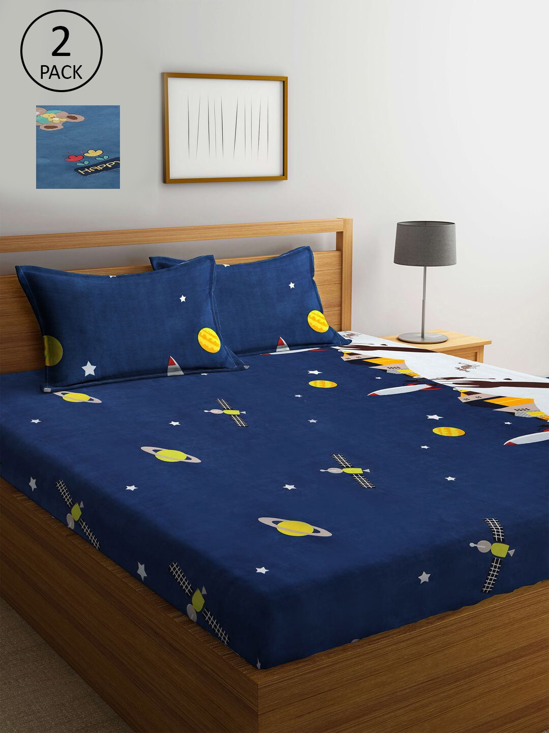 KLOTTHE Blue & Red Cartoon Characters 300 TC 2 King Bedsheet with 4 Pillow Covers
KLOTTHE Blue & Red Cartoon Characters 300 TC 2 King Bedsheet with 4 Pillow Covers
