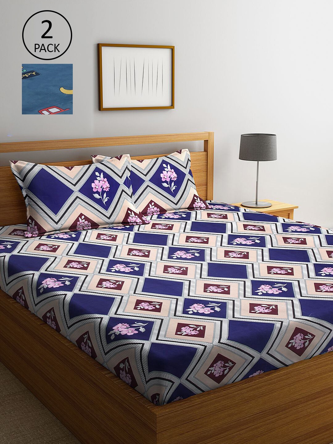 KLOTTHE Multicoloured Floral 210 TC Set Of 2 King Bedsheet with 4 Pillow Covers, Multi
KLOTTHE Multicoloured Floral 210 TC Set Of 2 King Bedsheet with 4 Pillow Covers, Multi