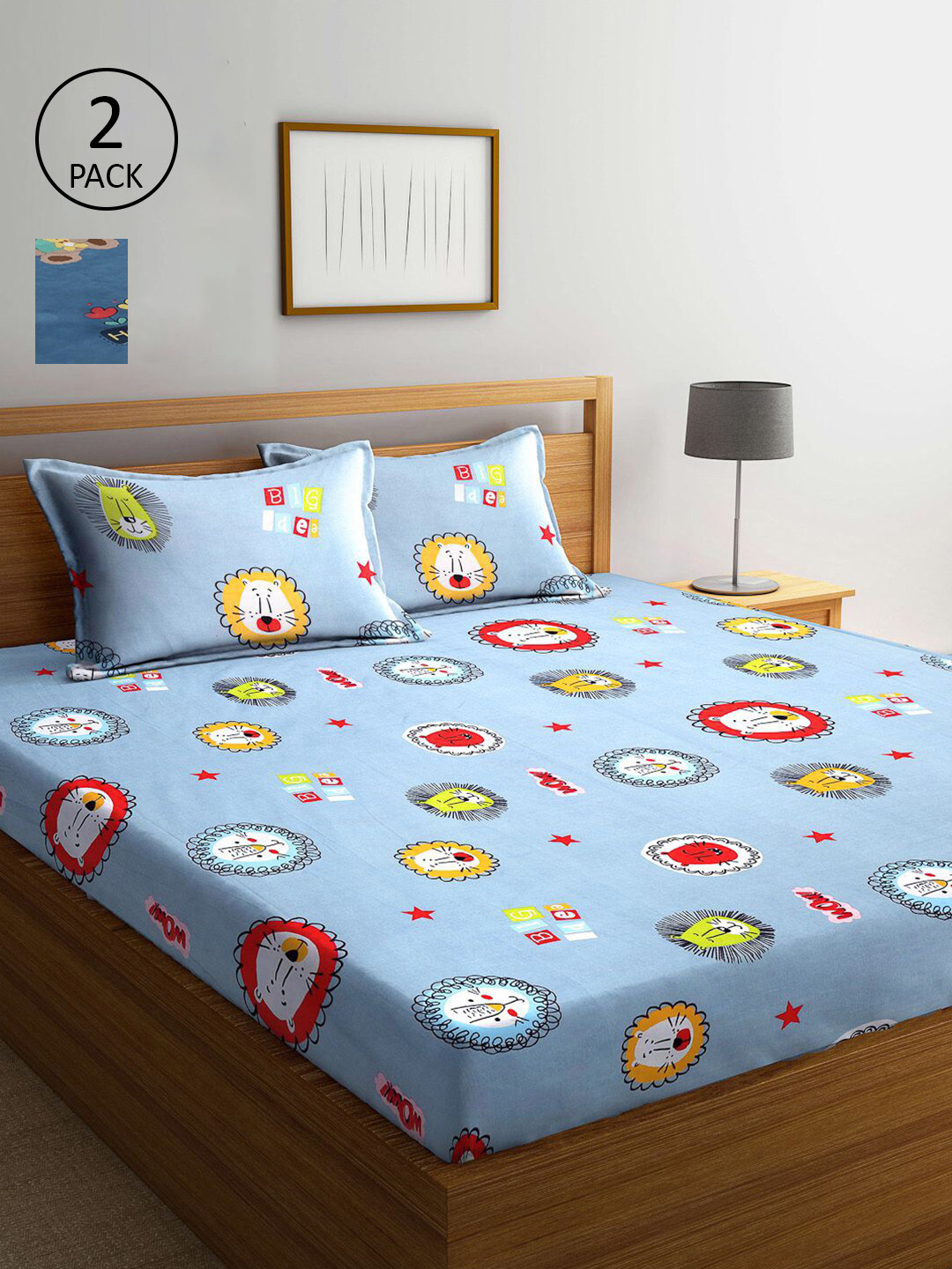 KLOTTHE Blue & White Cartoon Characters 210 TC Set Of 2 King Bedsheet with 4 Pillow Covers
KLOTTHE Blue & White Cartoon Characters 210 TC Set Of 2 King Bedsheet with 4 Pillow Covers