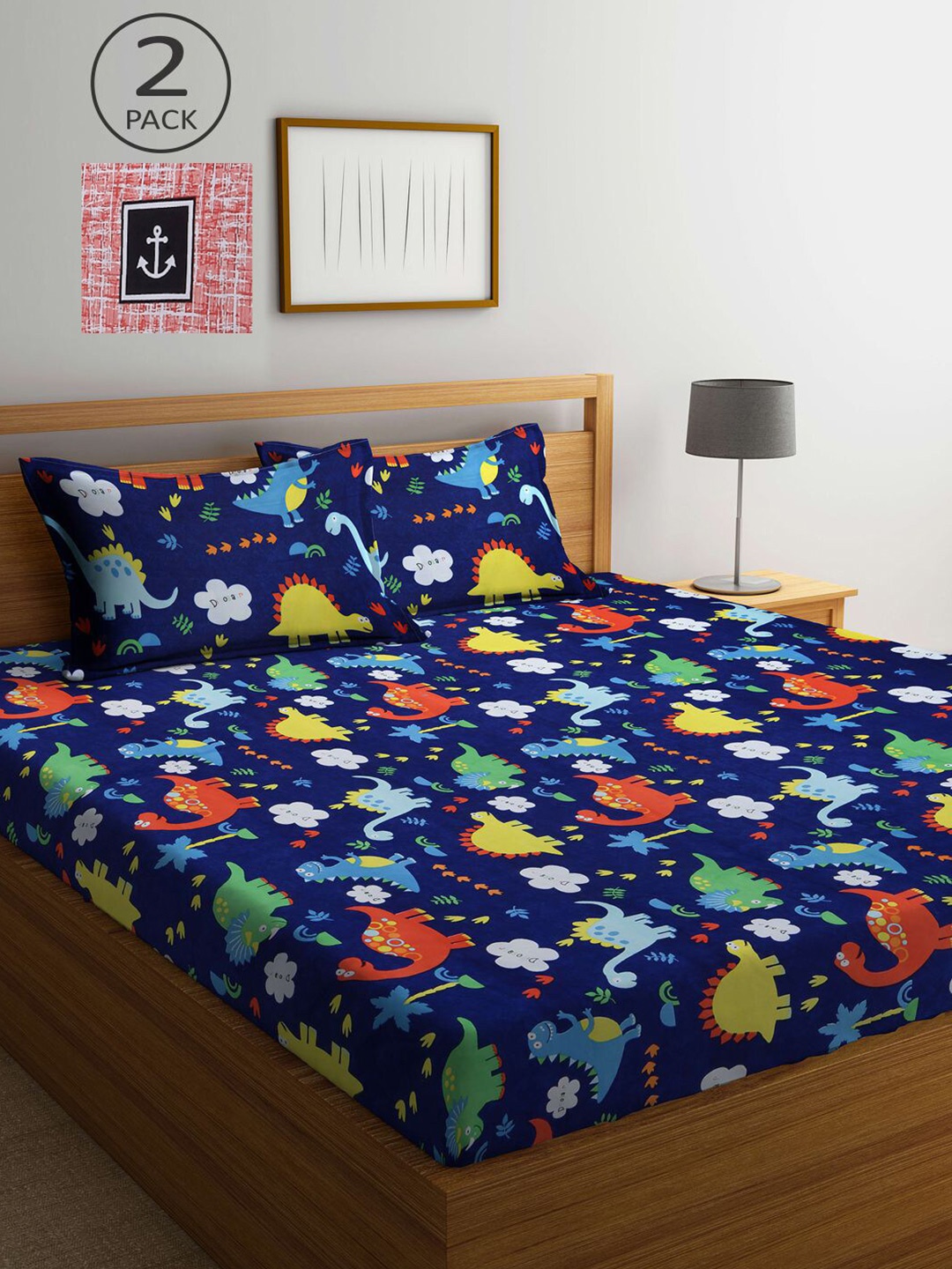 KLOTTHE Navy Blue & Red Cartoon Characters 210 TC Set Of 2 King Bedsheet with 4 Pillow Covers
KLOTTHE Navy Blue & Red Cartoon Characters 210 TC Set Of 2 King Bedsheet with 4 Pillow Covers