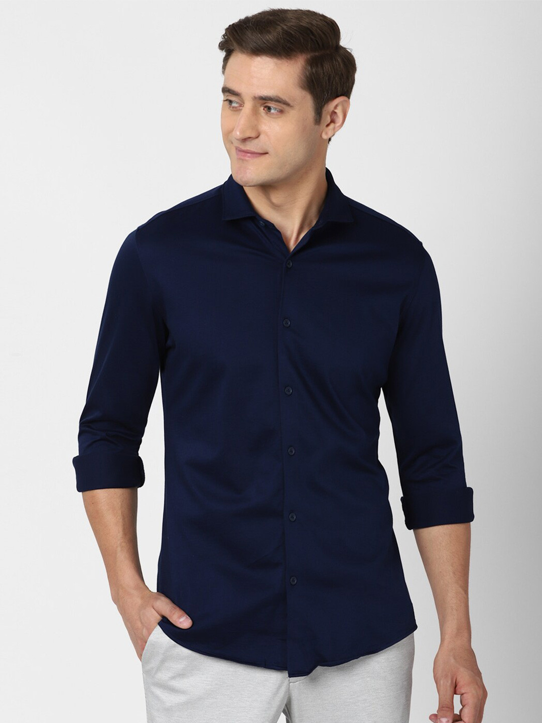 Peter England Men Navy Blue Slim Fit Pure Cotton Casual Shirt
Peter England Men Navy Blue Slim Fit Pure Cotton Casual Shirt