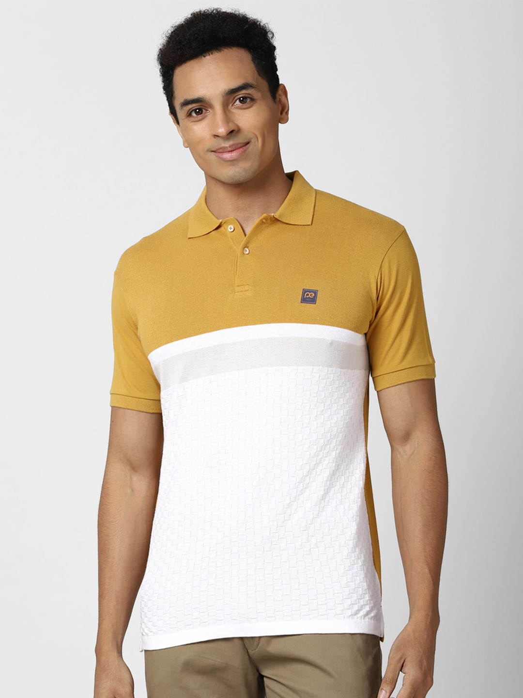 Peter England Casuals Men White & Mustard Yellow Colourblocked Polo Collar Slim Fit T-shirt
Peter England Casuals Men White & Mustard Yellow Colourblocked Polo Collar Slim Fit T-shirt