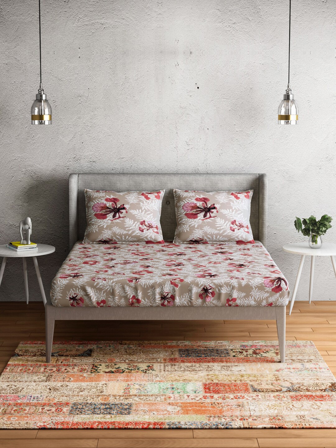 PETAL HOME Beige & Magenta Floral 300 TC Pure Cotton Queen Bedsheet with 2 Pillow Covers
PETAL HOME Beige & Magenta Floral 300 TC Pure Cotton Queen Bedsheet with 2 Pillow Covers
