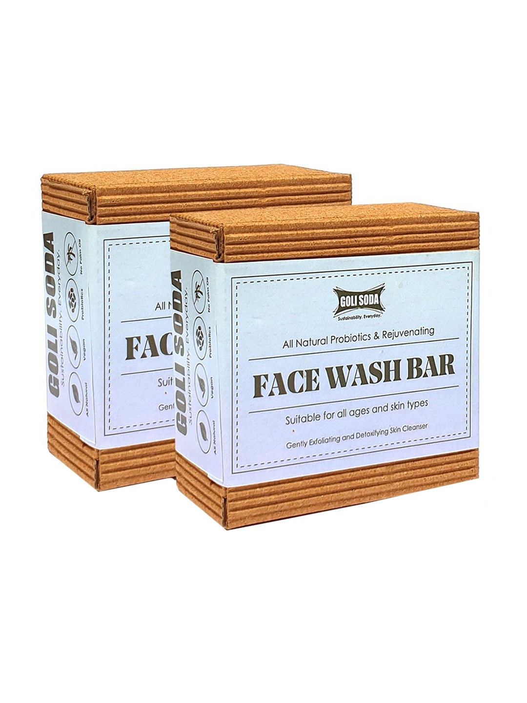 GOLI SODA Set of 2 All Natural Probiotics & Rejuvenating Face Wash Bars - 90g each, White
GOLI SODA Set of 2 All Natural Probiotics & Rejuvenating Face Wash Bars - 90g each, White