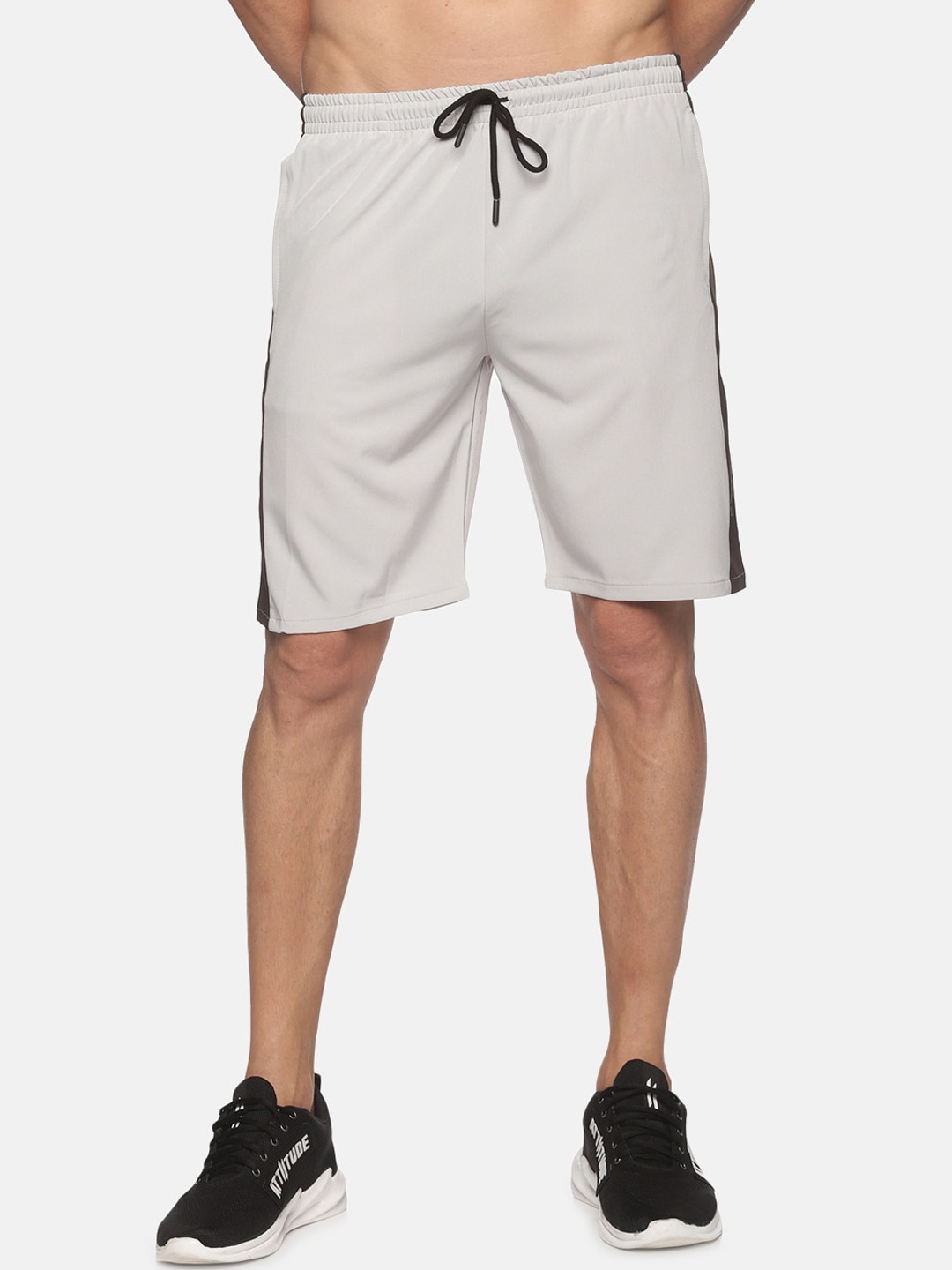 ATTIITUDE Men Grey Low-Rise Slim Fit Sports Shorts