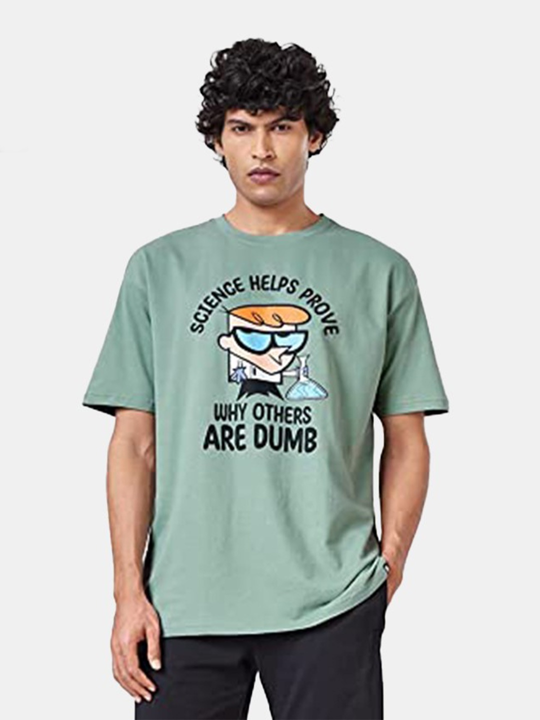 The Souled Store Men Sage Green Dexter Power of Science Typography Print Oversized T-Shirt
The Souled Store Men Sage Green Dexter Power of Science Typography Print Oversized T-Shirt