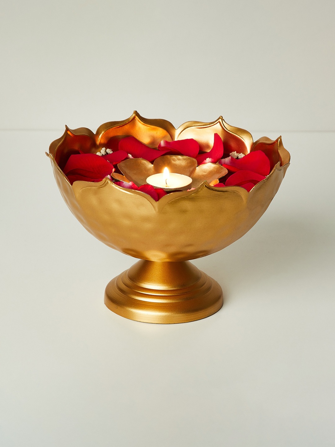 Home Centre Gold Toned Corsica Kamal Metal Decor Bowl
