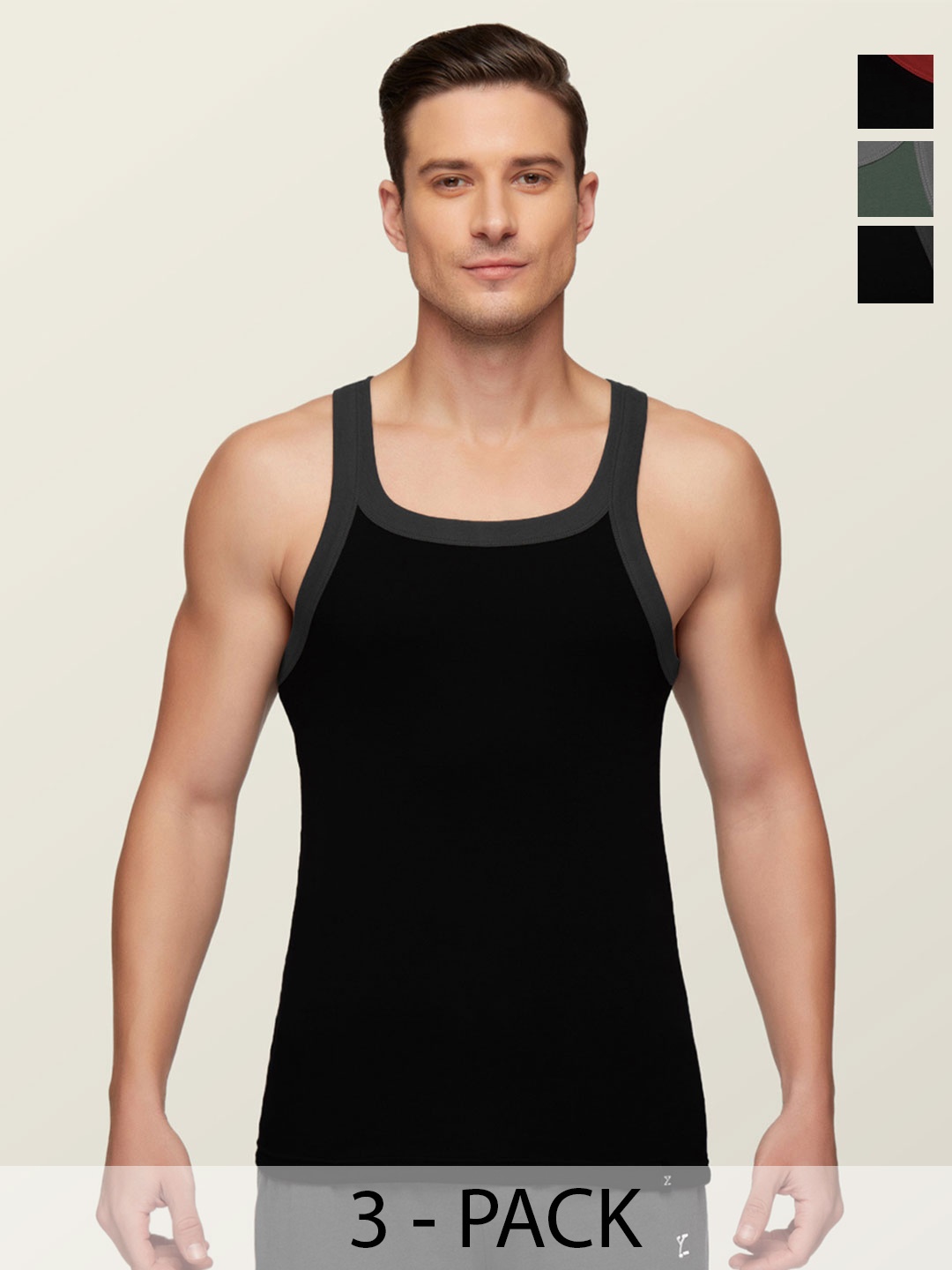 XYXX Men Pack Of 3 Anti-Bacterial Super Combed Cotton Square Neck Innerwear Vest, Black
XYXX Men Pack Of 3 Anti-Bacterial Super Combed Cotton Square Neck Innerwear Vest, Black